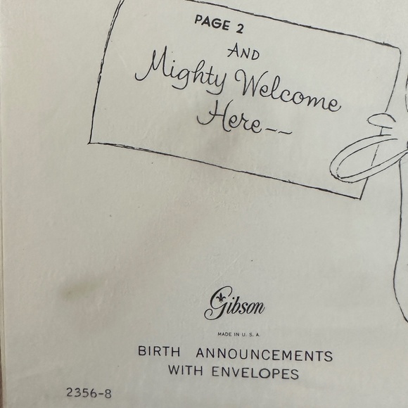 Vintage New Baby Birth Announcements Gibson New in Package - Picture 6 of 9